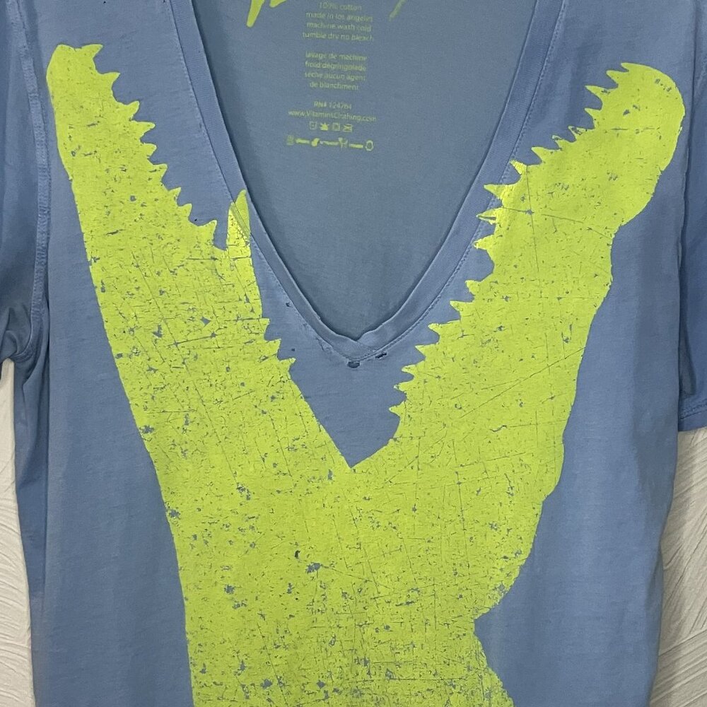 Deep V neck graphic Tee
